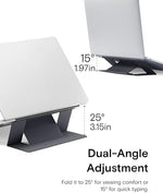 Durable fiberglass and vegan leather structure of the premium invisible laptop stand