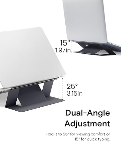 Durable fiberglass and vegan leather structure of the premium invisible laptop stand