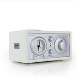 Side profile of Tivoli Audio Model Three showing USB-A and USB-C charging ports