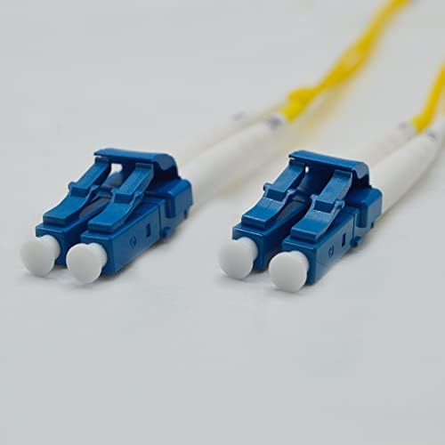 Close up of Fcd OS2 duplex fiber optic connector