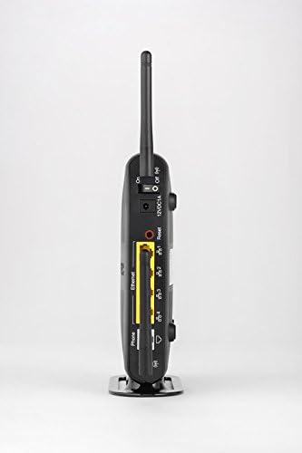 Actiontec 300 Mbps dual antenna router desktop placement perspective view.