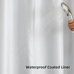 The translucent sheer mesh top window allowing light into the shower stall.