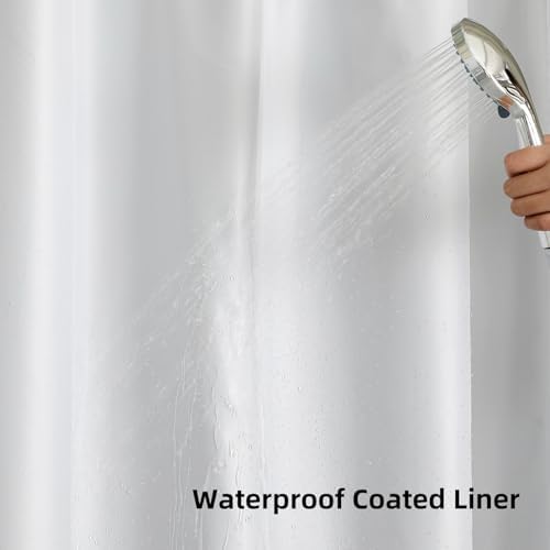 The translucent sheer mesh top window allowing light into the shower stall.