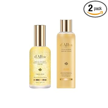 D'alba Piedmont White Truffle serum toner and capsule set front view