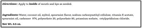 Toothette 0.5 Ounce tube showing Vitamin E and Coconut Oil ingredients