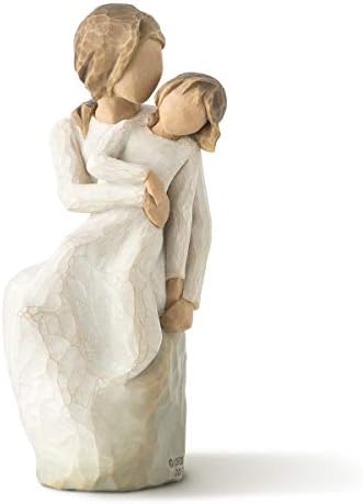Willow Tree Mother Daughter figurine side profile showing hand-painted resin details