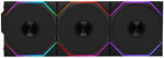 Lian Li 12TL1W3B wireless PC fans displaying the interlocking daisy chain mechanism.