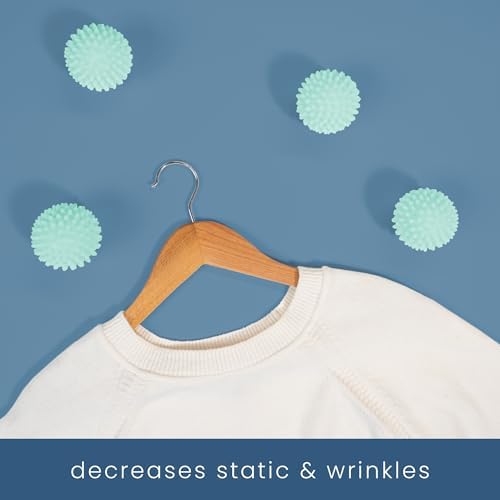 Six pack of S&T INC. dryer balls displayed for laundry room organization