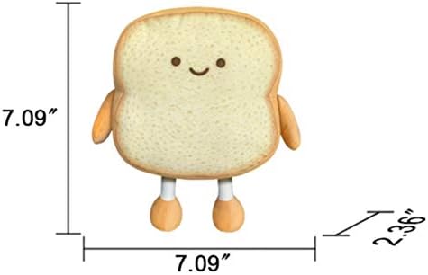 Arabest golden bread shape stuffed doll pillow scale view next to standard bedding setup