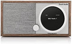 Side angle view of the premium Tivoli Audio Model One Digital Generation 2 wireless speaker highlighting the digital navigation screen and control dial.