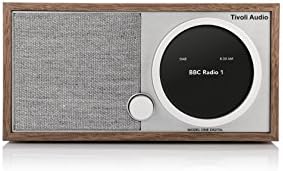 Side angle view of the premium Tivoli Audio Model One Digital Generation 2 wireless speaker highlighting the digital navigation screen and control dial.
