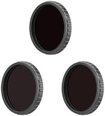 Close up detail of DJI Osmo Action ND8 ND16 and ND32 filters