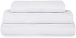 Close up fabric texture of Tadpoles solid white premium microfiber toddler sheets
