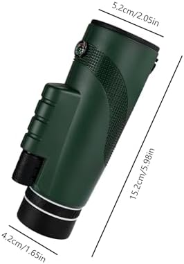 Full optical kit layout of the dark green portable monocular showing its durable protective exterior shell.