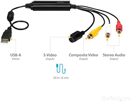 StarTech.com USB Video Capture Adapter Cable - S-Video/Composite to USB 2.0 SD Video Capture Device Cable - Twain Support - Analog to Digital Converter for Media Storage - Windows Only (SVID2USB232) - Image 6