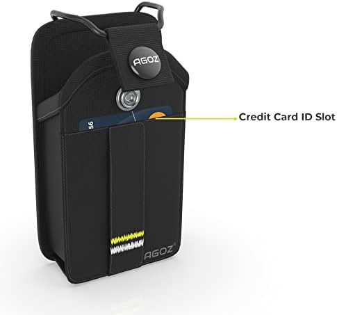 AGOZ rugged walkie talkie carrying case close up of the front credit card slot.