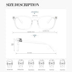 Side angle view of transparent rectangle computer eyeglasses