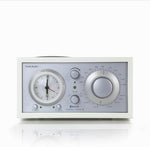 Close up of the analog clock face on the Tivoli Audio Model Three