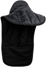 Adjustable winter riding neck warmer highlighting easy machine washable material