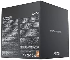 Back of the AMD processor box detail displaying the core specifications including 8 cores 16 threads and socket compatibility.