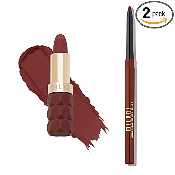 Milani Color Fetish Lipstick Passion and Understatement Lipliner Sienna set