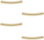 Adabele gold plated sterling silver curved tube beads front view