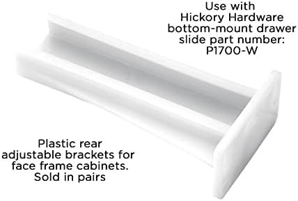Hickory Hardware P1700/BKT-W Bottom Mount Euro Drawer Slide Bracket, White - Image 3