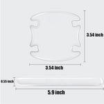 Transparent car handle scratch protection film showing invisible placement inside vehicle door bowl.
