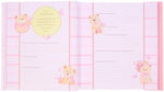 Christian Art Gifts newborn milestone tracker book highlighting the internal keepsake pocket envelopes
