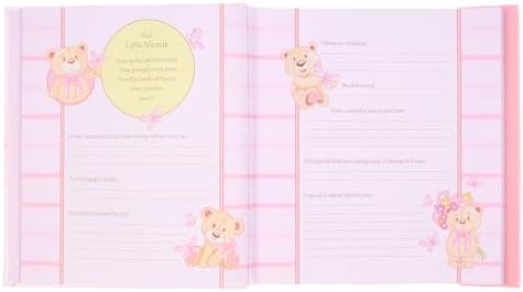 Christian Art Gifts newborn milestone tracker book highlighting the internal keepsake pocket envelopes