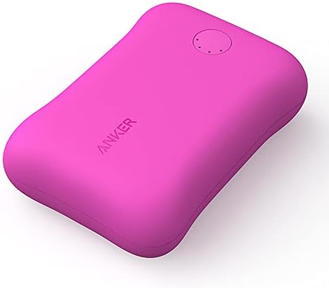 Anker kids portable power bank in pink showing the usb-c and micro usb charging ports