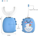 U-shaped sonic toothbrush for children showing food grade silicone brush heads