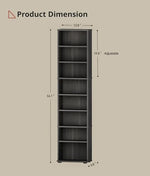VPSMAT narrow 8 tier media storage cabinet organizing books and discs