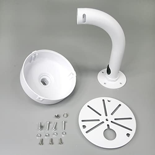 Side perspective of the eight point six inch long compcctv dome camera housing mount