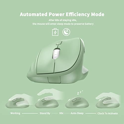 Micropack ergo vertical mouse sage green variant side view with thumb rest