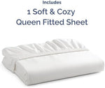 CGK Unlimited Queen fitted sheet styled on a bed