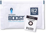 Two-way humidity control packet with blue replacement indicator card for herbs.