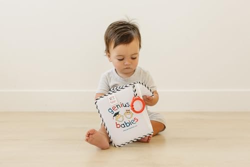 Genius Baby Toys personalizable infant photo book with family pictures inserted in the slots.