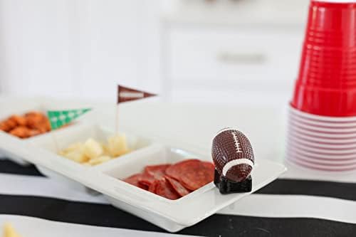 Hand-painted football mini on serving platter base