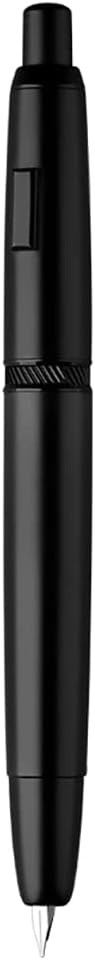 erofa Majohn A1 Press Fountain Pen with Box, Retractable Extra Fine Nib Metal Matte Black Ink Pen with Converter for Writing (No Clip Version) - Image 1