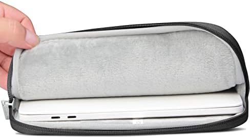 Side view displaying the slim profile of Megoo twelve inch electronics case