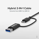 Plugable dual connector internet adapter demonstrating the easy transition from Type-C to Type-A connection modes.
