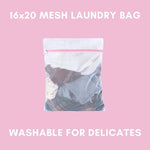 Durable mesh laundry bag included in the travel clothing care bundle