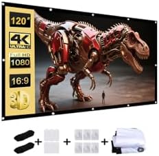 Folded lightweight portable movie screen demonstrating compact travel size.