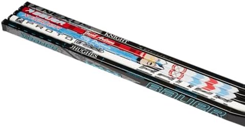 Bauer Mystery Mini Hockey Stick 18 inch plastic knee hockey stick collection variants displayed together.