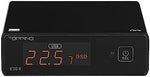 Topping E30 II Lite compact black preamplifier alongside its official infrared remote control for wireless volume adjustment