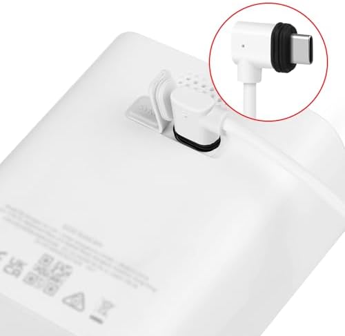 Uogw five volt two amp power adapter brick alongside a neatly coiled twenty foot white extension wire