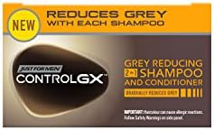 Just for Men ammonia free grey care shampoo bottle back panel showing features