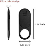 Demonstration of the smooth sliding privacy shield being opened and closed with a finger swipe.