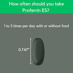 Proferrin ES gluten free iron supplement packaging detailing stomach friendly features